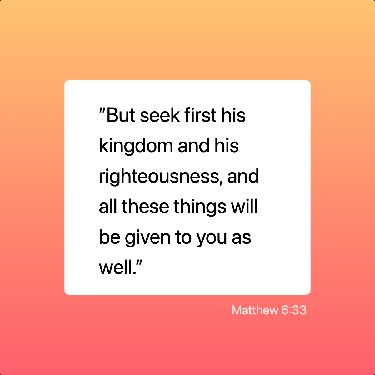 Matthew 6:33